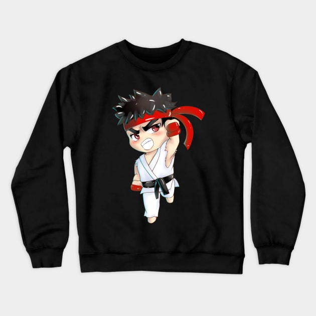 Ryu Street Fighter Crewneck Sweatshirt by Twinkly BunBun